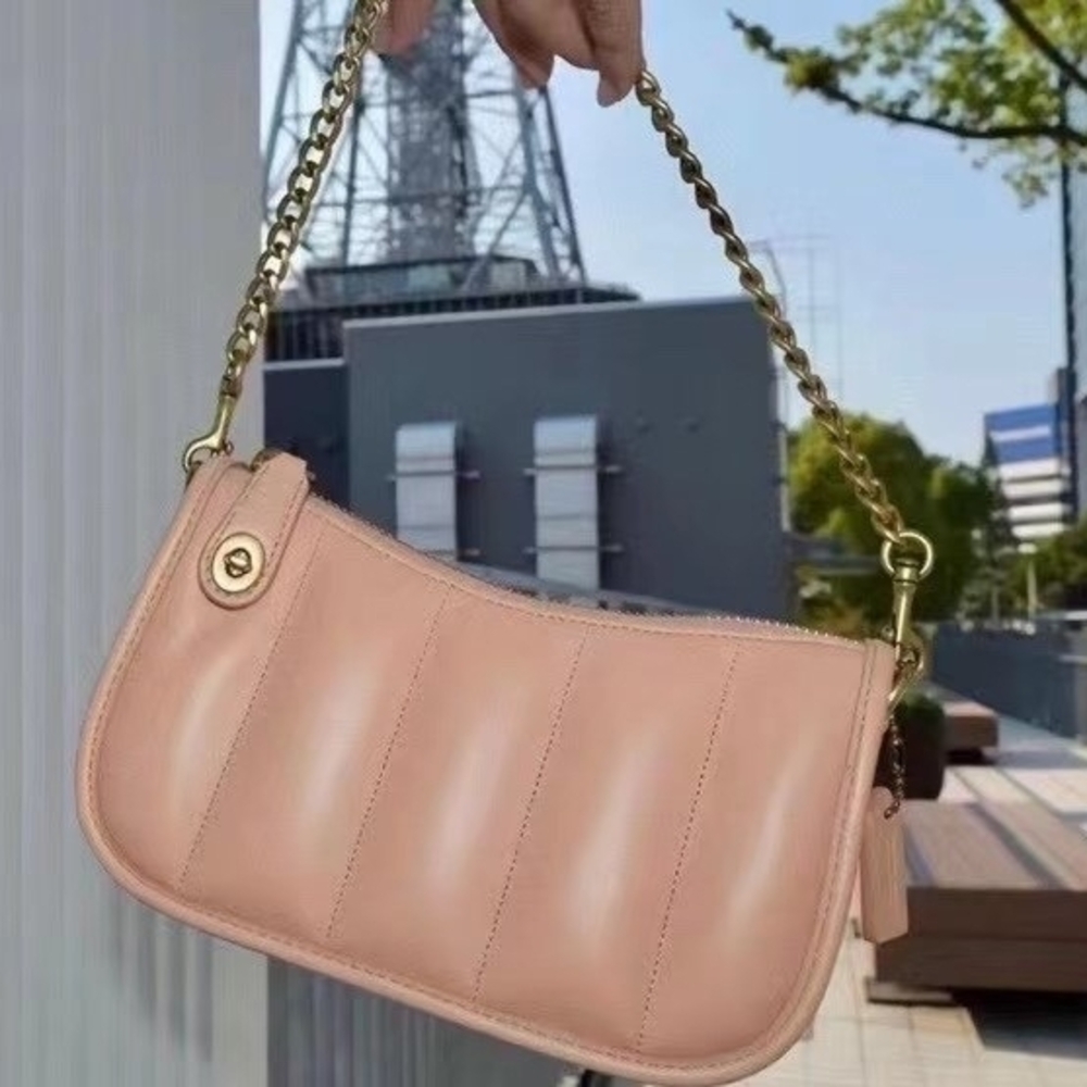 Coach Pink Mini Bag with Gold Chain